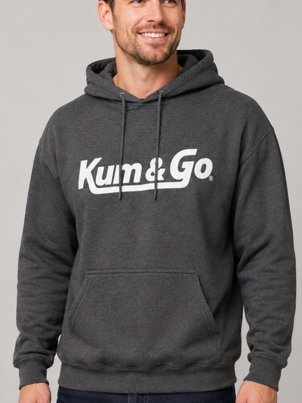 Men's Dark Gray Logo Hoodie “Kum & Go” Medium (tags removed)